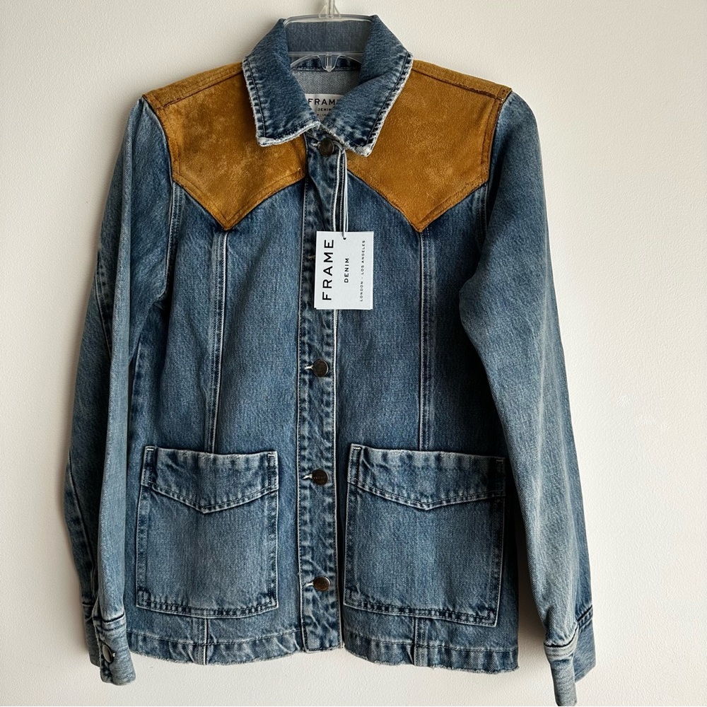 NWT Frame Denim Hunter Creek Suede Mix Jacket